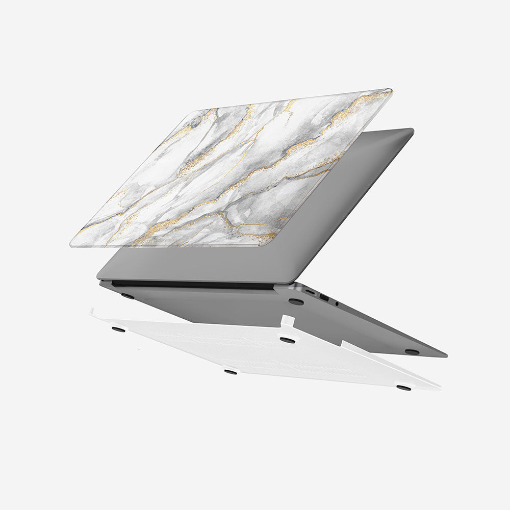 MacBook Case Set - Protective Contemporary Grey Marble - colourbanana