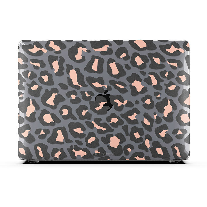 Macbook Case-Blush Rose Black Leopard