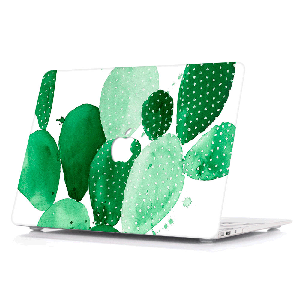 Macbook Case-Green Paddle Cactus-colourbanana