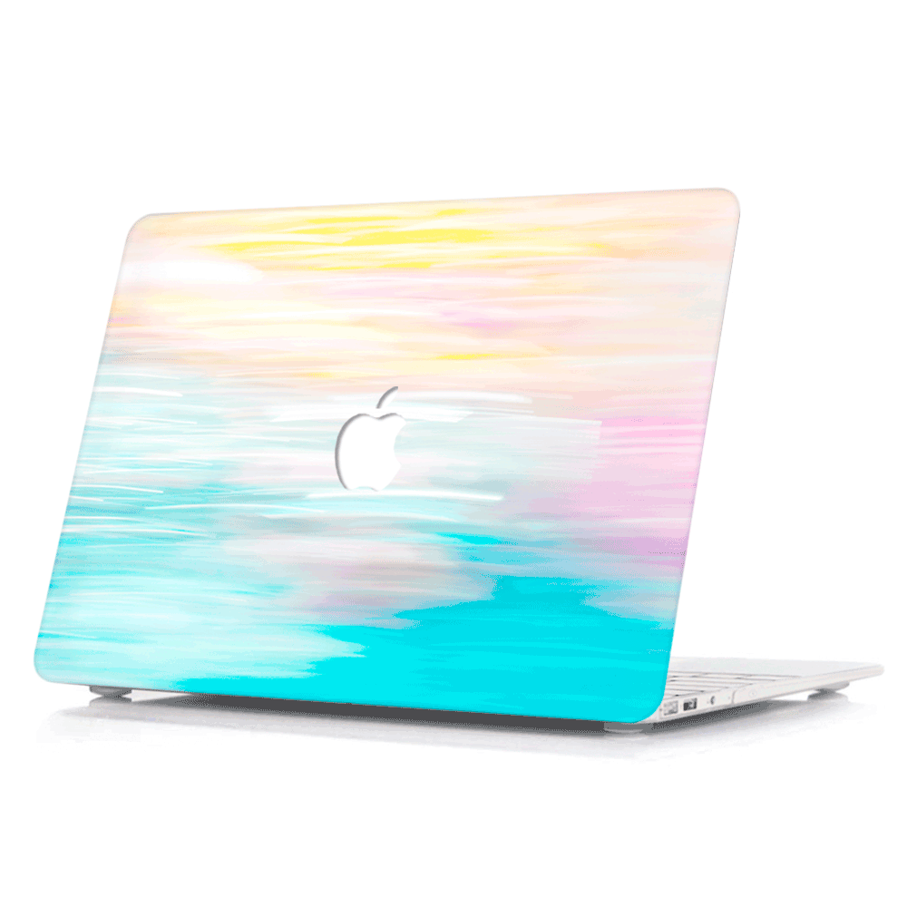 Macbook Case-Flower Cyan Sky Fuzzy-colourbanana