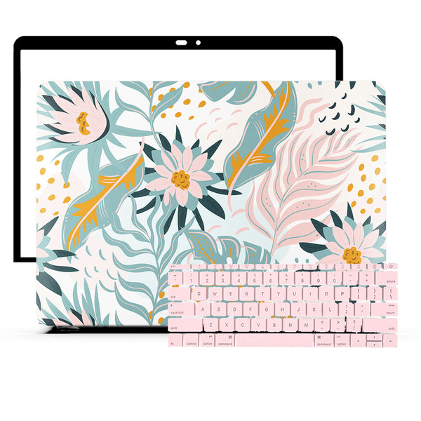 MacBook Case Set - 360 Boho Monstera Palm - colourbanana