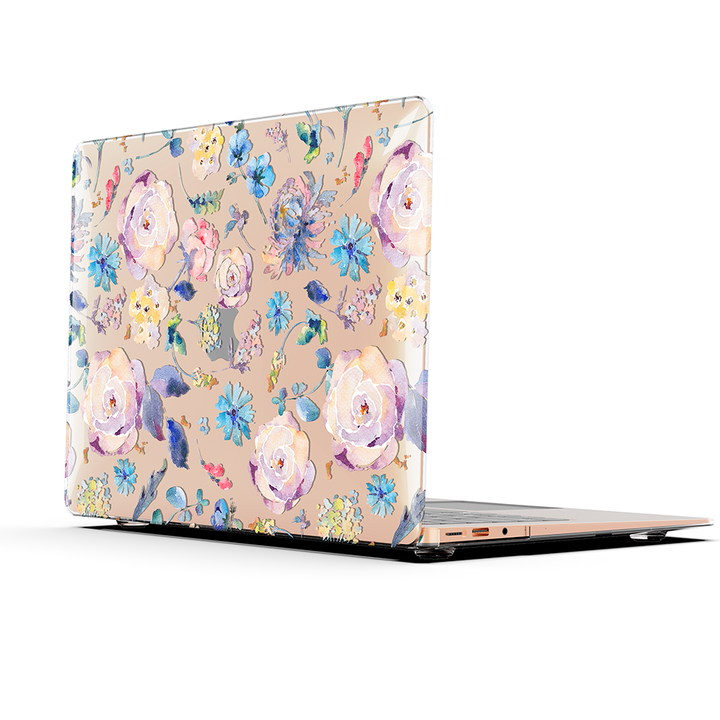 Macbook Case-Peony Watercolor Floral Bouquet-colourbanana