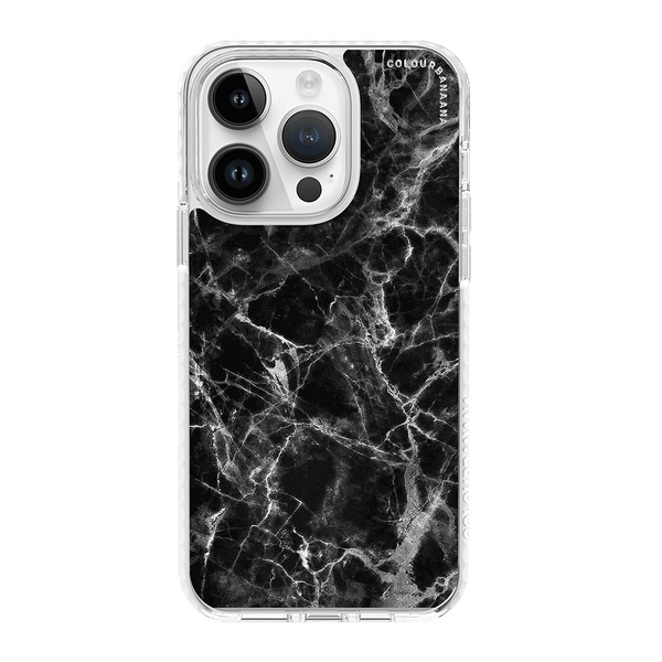 iPhone 手機殼 - 黑色煙灰色大理石紋