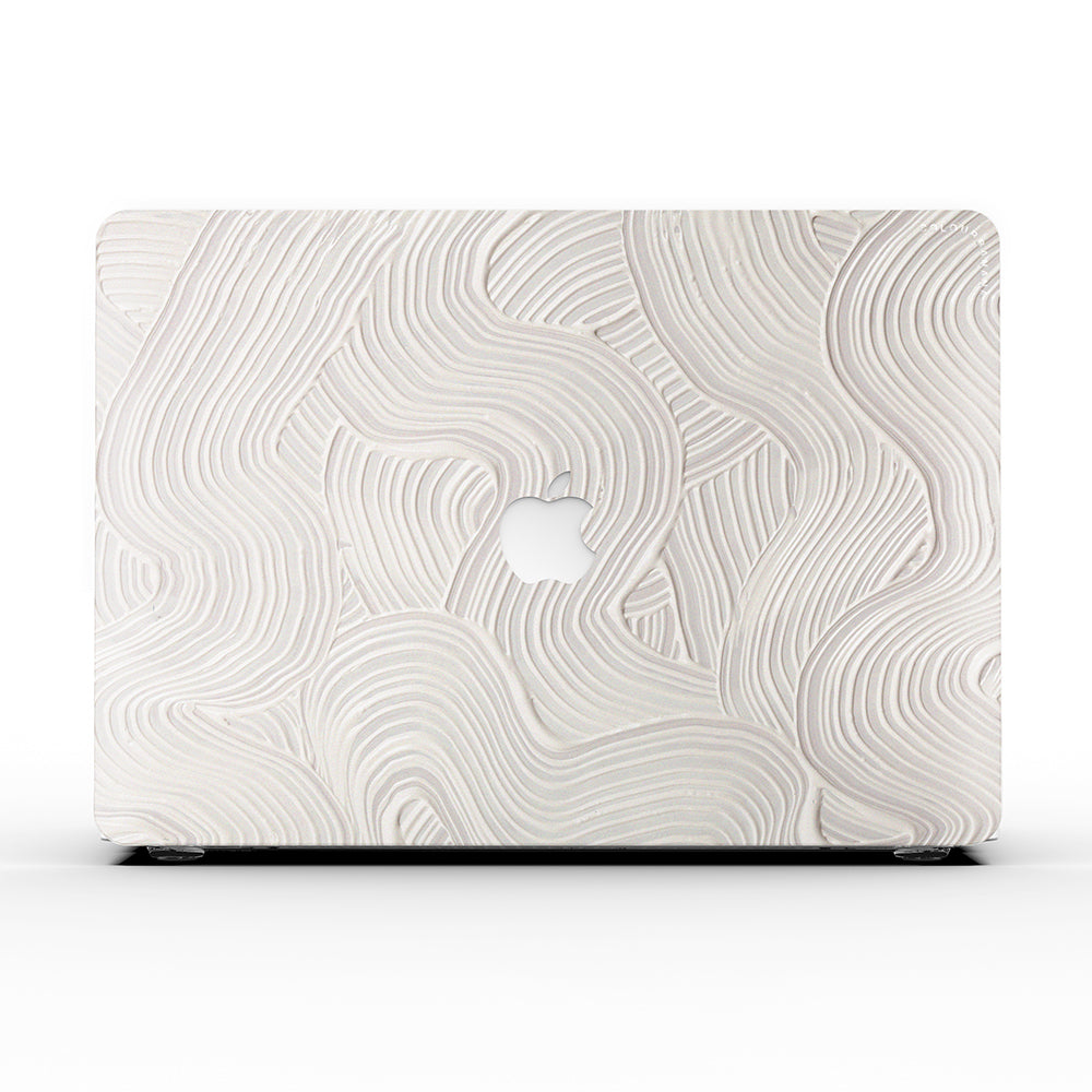MacBook ケース - ホワイト カラー アクリル ウェーブ