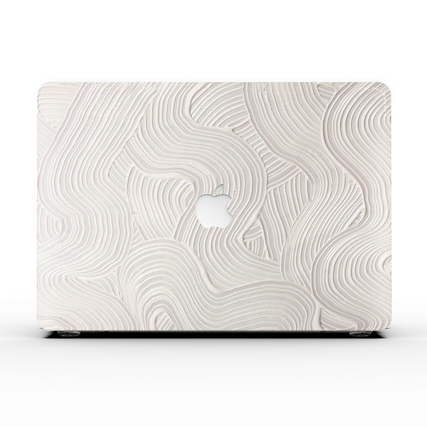 MacBook ケース - ホワイト カラー アクリル ウェーブ